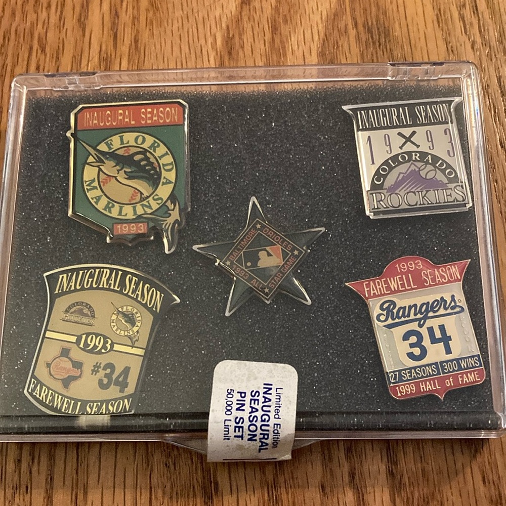 NEW 1993 MLB inaugural season pins Rockies, Marlins, and farewell to Nolan Ryan.